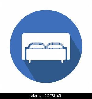 Vektorgrafik von Bett - Flat Style - einfache Illustration. Bearbeitbare Kontur. Design-Vorlage Vektor.Umriss Stil Design.Vektor Grafik Illustration Stock Vektor