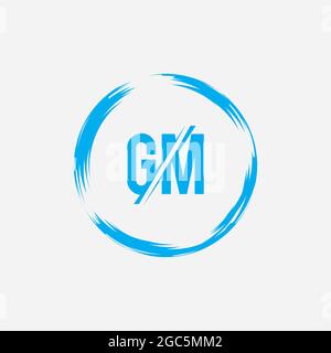 Hervorragende professionelle elegante trendy genial künstlerische schwarz-weiße Farbe GM MG Initial Basis Alphabet Icon Logo. Stockfoto