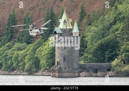 Chinnok niedriges Niveau über Lake Vyrnwy Stockfoto