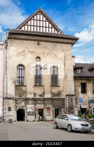 Die hohe Synagoge in Krakau, Polen. Gebäude des jüdischen Viertels. Stockfoto