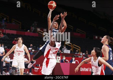 Tokio, Japan. August 2021. WILLIAMS Gabby (15) während der Olympischen Spiele Tokio 2020, Basketball-Halbfinale, Japan - Frankreich am 6. August 2021 in der Saitama Super Arena in Tokio, Japan - Foto Ann-Dee Lamour / CDP MEDIA / DPPI Credit: Independent Photo Agency/Alamy Live News Stockfoto