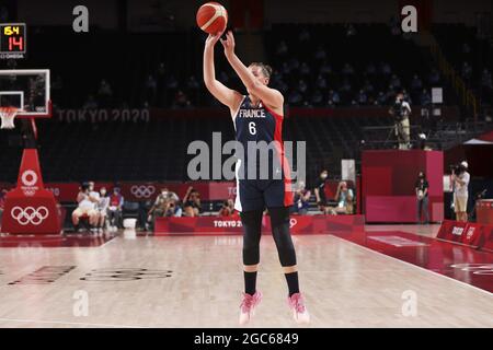 Tokio, Japan. August 2021. CHARTEREAU Alexia (6) während der Olympischen Spiele Tokio 2020, Basketball-Halbfinale, Japan - Frankreich am 6. August 2021 in der Saitama Super Arena in Tokio, Japan - Foto Ann-Dee Lamour / CDP MEDIA / DPPI Credit: Independent Photo Agency/Alamy Live News Stockfoto