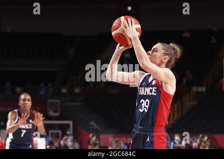 Tokio, Japan. August 2021. DUCHET Alix (39) während der Olympischen Spiele Tokio 2020, Basketball-Halbfinale, Japan - Frankreich am 6. August 2021 in der Saitama Super Arena in Tokio, Japan - Foto Ann-Dee Lamour / CDP MEDIA / DPPI Credit: Independent Photo Agency/Alamy Live News Stockfoto