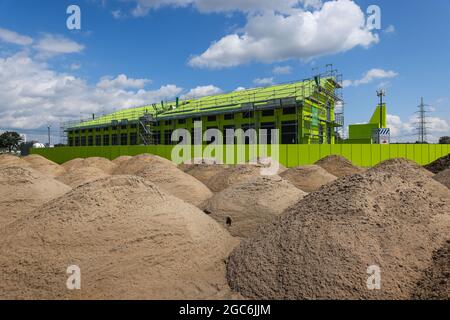 Oberhausen, Nordrhein-Westfalen, Deutschland - Emscher-Umbau, Neubau der Emscher-ABWASSERKANÄLE, hier der Neubau der Oberhausen-Pumpi Stockfoto