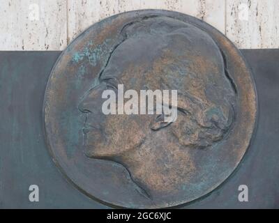 Relief von Gustav Mahler an der Staatsoper, Oper in Hamburg in Deutschland Stockfoto