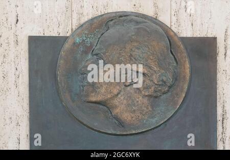 Relief von Gustav Mahler an der Staatsoper, Oper in Hamburg in Deutschland Stockfoto