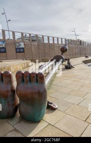 Skulptur auf dem Boulevard in Scheveningen Stockfoto