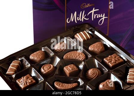 Cadbury Milchschale Schokolade Auswahlbox. Stockfoto