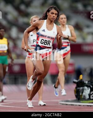 Die britische Nicole Yeargin während des 4 x 400 m großen Frauenstadions im Olympiastadion am 15. Tag der Olympischen Spiele 2020 in Tokio in Japan. Bilddatum: Samstag, 7. August 2021. Stockfoto