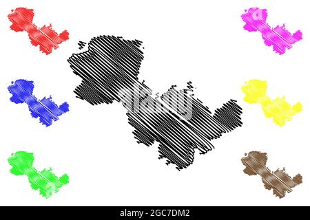 Provinz Terni (Italien, Italienische Republik, Region Umbrien) Karte Vektorgrafik, Skizze Provinz Terni Karte Stock Vektor