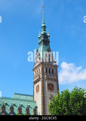 Schöne Architektur in Hamburg: Historisches Rathaus Stockfoto