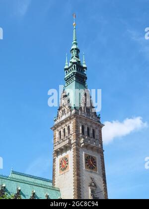 Schöne Architektur in Hamburg: Historisches Rathaus Stockfoto