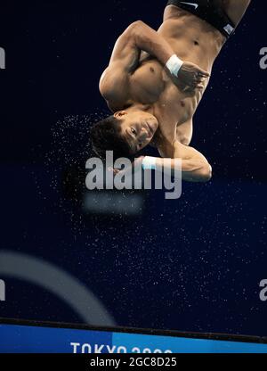 Tokio, Kanto, Japan. 7. August 2021. Tritt im Finale während der Olympischen Spiele in Tokio 2020 im Tokyo Aquatics Center am Samstag, 7. August 2021 in Tokio an. (Bild: © Paul Kitagaki Jr./ZUMA Press Wire) Stockfoto