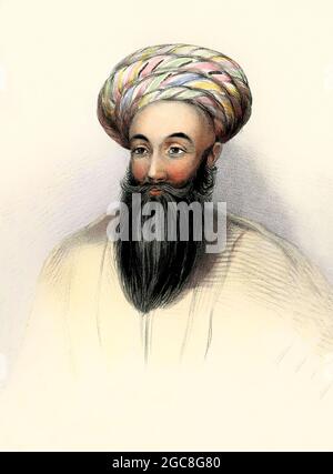 Padshah Sultan Shah Shuja Durrani, 1785 – 1842, fünfter Emir Afghanistans, digital optimiert Stockfoto