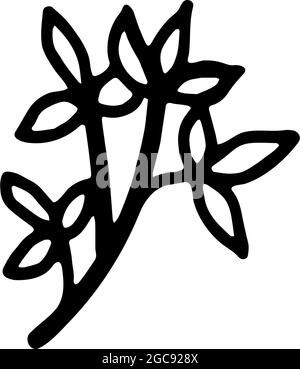 Doodle floral weihnachtsbaum schwarze Tinte Doodle Stock Vektor