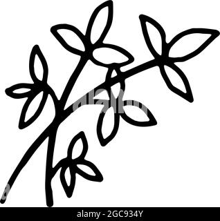 Einfache Weihnachten floral Clip Art Doodle Stil Stock Vektor