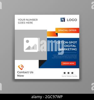 Digital Marketing Social Media Cover-Bilder Design Vektor-Vorlage. Bannervorlage für den Umgang mit sozialen Medien in Unternehmen. Design der Web-Post-Vorlage Stock Vektor