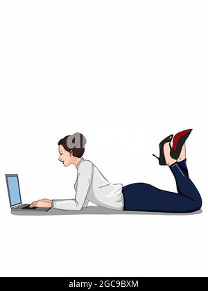 Business-Frau mit laptop Stockfoto