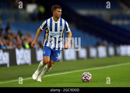 Brighton und Joel Veltman von Hove Albion während des Freundschaftsspiel vor der Saison im AMEX Stadium in Brighton. Bilddatum: Samstag, 7. August 2021. Stockfoto