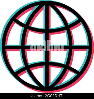 World Icon Black im Stil des sozialen Netzwerks. Digitaler Hintergrund. Abdeckung des Stromflusses. Social-Media-Konzept. Vektorgrafik. EPS10 Earth Illustration Globe Symbol Planet Logo World Wide Web Sign isolierte Variationen Stock Vektor