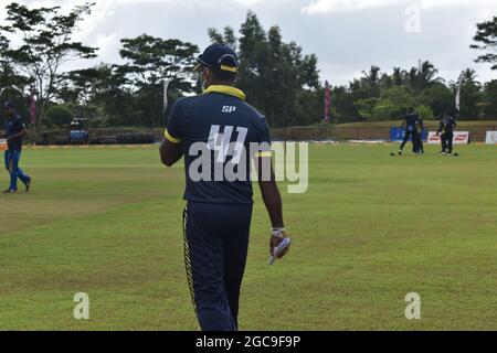 Sri-lankischer Cricketspieler Seekuge Prasanna. Sri Lanka. Stockfoto