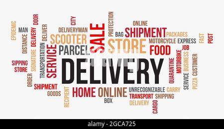 Hintergrund Des Geschäftskonzepts, Delivery Word Cloud Design Stock Vektor