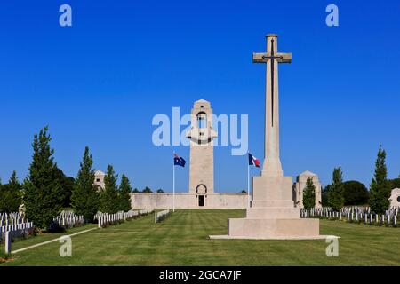 Der erste Weltkrieg Villers-Bretonneux Australian National Memorial and Military Cemetery at Fouilloy (Somme), France Stockfoto