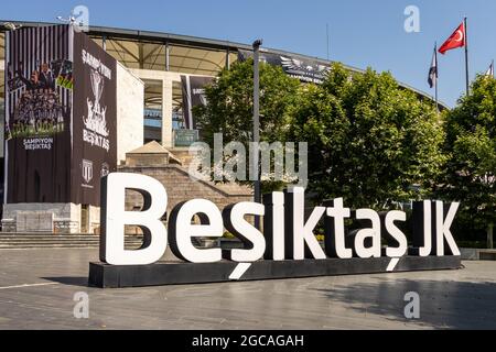 Besiktas, Istanbul - Türkei - 26 2021. Juni: Besiktas Fußballstadion Stockfoto