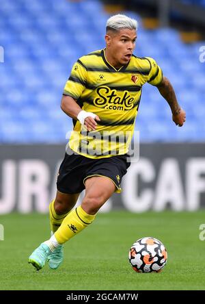 Watfords Cucho Hernandez während des Vorsaison-Freundschaftsspiel im Selhurst Park, London. Bilddatum: Samstag, 7. August 2021. Stockfoto