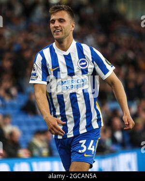 Joel Veltman von Brighton und Hove Albion in Aktion während des Freundschaftsspiel vor der Saison im AMEX Stadium in Brighton. Bilddatum: Samstag, 7. August 2021. Stockfoto