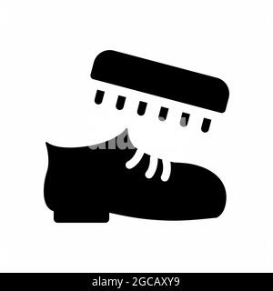 Vektorgrafik von Schuh Polieren - Schwarz Stil - einfache Illustration. Bearbeitbare Kontur. Design-Vorlage Vektor.Umriss-Stil-Design.Vektor-Grafik-illu Stock Vektor