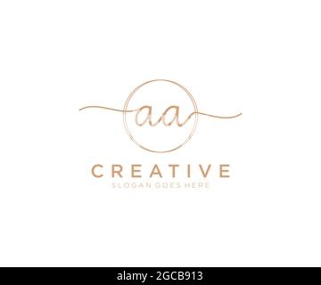 AA feminine Logo Schönheit Monogramm und elegantes Logo-Design, Handschrift Logo der ursprünglichen Signatur, Hochzeit, Mode, Blumen und botanischen mit kreativen Stock Vektor