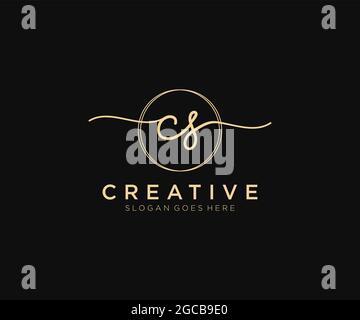 CS feminine Logo Schönheit Monogramm und elegantes Logo-Design, Handschrift Logo der ursprünglichen Signatur, Hochzeit, Mode, Blumen und botanischen mit kreativen Stock Vektor