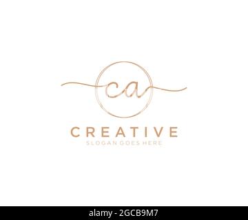 CA feminine Logo Schönheit Monogramm und elegantes Logo-Design, Handschrift Logo der ursprünglichen Signatur, Hochzeit, Mode, Blumen und botanischen mit kreativen Stock Vektor