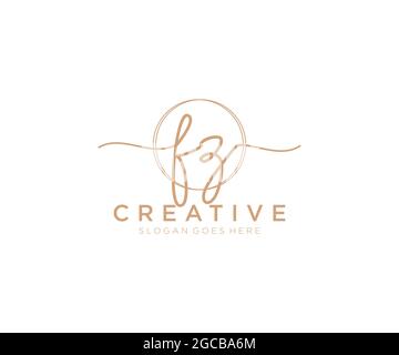 FZ feminine Logo Schönheit Monogramm und elegantes Logo-Design, Handschrift Logo der ursprünglichen Signatur, Hochzeit, Mode, floral und botanisch mit kreativen Stock Vektor