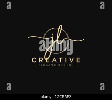 JL feminine Logo Schönheit Monogramm und elegantes Logo-Design, Handschrift Logo der ursprünglichen Signatur, Hochzeit, Mode, Blumen und botanischen mit kreativen Stock Vektor