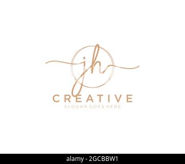 JH feminine Logo Schönheit Monogramm und elegantes Logo-Design, Handschrift Logo der ursprünglichen Signatur, Hochzeit, Mode, floral und botanisch mit kreativen Stock Vektor