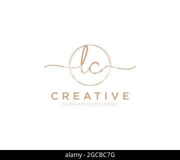 LC feminine Logo Schönheit Monogramm und elegantes Logo-Design, Handschrift Logo der ursprünglichen Signatur, Hochzeit, Mode, Blumen und botanischen mit kreativen Stock Vektor