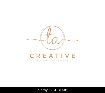 TA feminine Logo Schönheit Monogramm und elegantes Logo-Design, Handschrift Logo der ursprünglichen Signatur, Hochzeit, Mode, Blumen und botanischen mit kreativen Stock Vektor