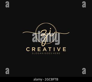 ZI feminine Logo Schönheit Monogramm und elegantes Logo-Design, Handschrift Logo der ursprünglichen Signatur, Hochzeit, Mode, floral und botanisch mit kreativen Stock Vektor