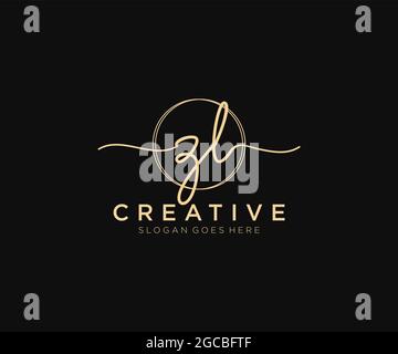 ZL feminine Logo Schönheit Monogramm und elegantes Logo-Design, Handschrift Logo der ursprünglichen Signatur, Hochzeit, Mode, floral und botanisch mit kreativen Stock Vektor