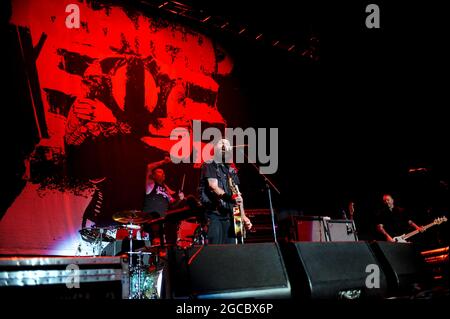 Rancid Performing in der Sheffield Arena, Sheffield Stockfoto