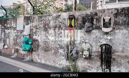 Graffiti Kunst an einer Wand irgendwo in Bangkok Thailand Stockfoto