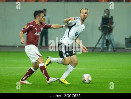 BUKAREST, RUMÄNIEN - 20. OKTOBER 2011: Danijel Ljuboja von Legia, aufgenommen während des UEFA Europa League-Spiel der Gruppe C zwischen Rapid Bucuresti und Legia Warszawa in der Nationalarena. Stockfoto