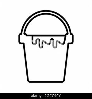 Symbol Vektor der Tinte Eimer - Linienstil - einfache Illustration. Bearbeitbare Kontur. Design-Vorlage Vektor.Umriss Stil Design.Vektor Grafik Illustration Stock Vektor