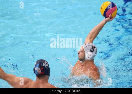 FOUNTOULIS Ioannis (GRE), 8. AUGUST 2021 - Wasserpolo: Männer-Goldmedaillenspiel zwischen Griechenland 10 - 13 Serbien während der Olympischen Spiele in Tokio 2020 im Tatsumi Water Polo Center in Tokio, Japan. (Foto von AFLO SPORT) Stockfoto