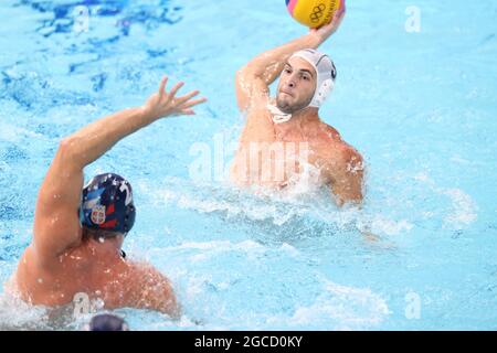 FOUNTOULIS Ioannis (GRE), 8. AUGUST 2021 - Wasserpolo: Männer-Goldmedaillenspiel zwischen Griechenland 10 - 13 Serbien während der Olympischen Spiele in Tokio 2020 im Tatsumi Water Polo Center in Tokio, Japan. (Foto von AFLO SPORT) Stockfoto