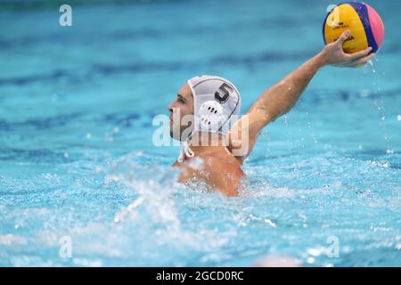 FOUNTOULIS Ioannis (GRE), 8. AUGUST 2021 - Wasserpolo: Männer-Goldmedaillenspiel zwischen Griechenland 10 - 13 Serbien während der Olympischen Spiele in Tokio 2020 im Tatsumi Water Polo Center in Tokio, Japan. (Foto von AFLO SPORT) Stockfoto