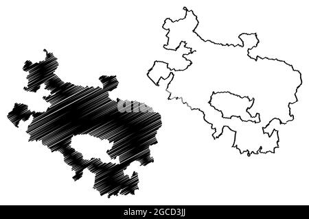 Provinz Alava (Königreich Spanien, Baskische Autonome Gemeinschaft, Baskenland) Kartenvektordarstellung, Scribble-Skizze Araba-Karte Stock Vektor