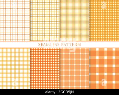 Set aus orangefarbenem nahtlosem Muster. Stock Vektor